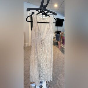Valentina Naldi Made in Italy Linen Chic Cream Lace Swim Cover-Up